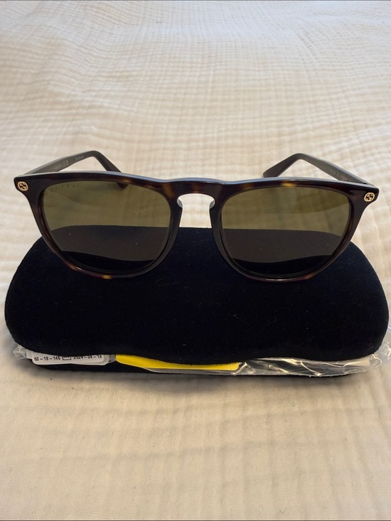 Gucci Black Eyewear with Gold Accents New